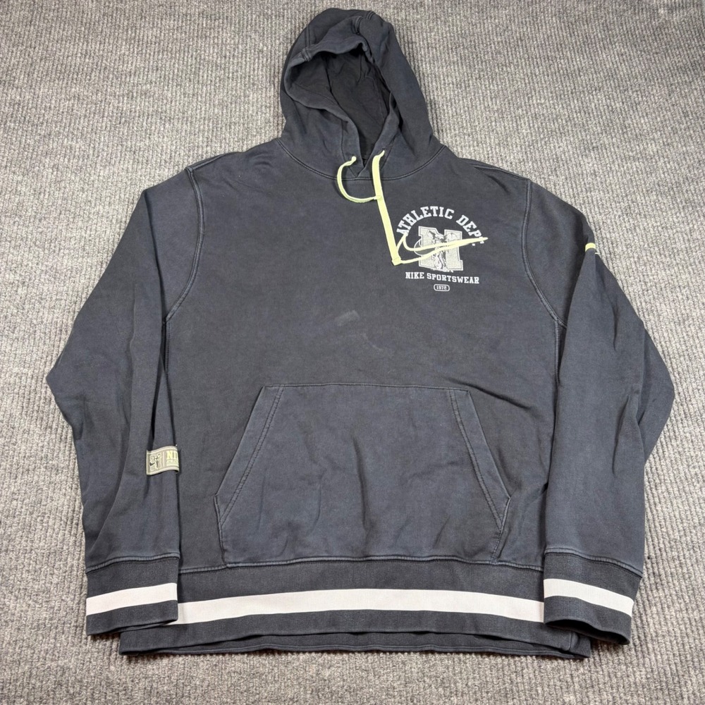 Nike Hoodie Mens L Sportswear Athletic Dept Black Graphic DC3546-010 Pullover